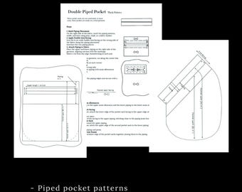 Piped and Welt Pocket Pattern Bundle 10 Patterns, PDF Sewing Templates, Instant Download
