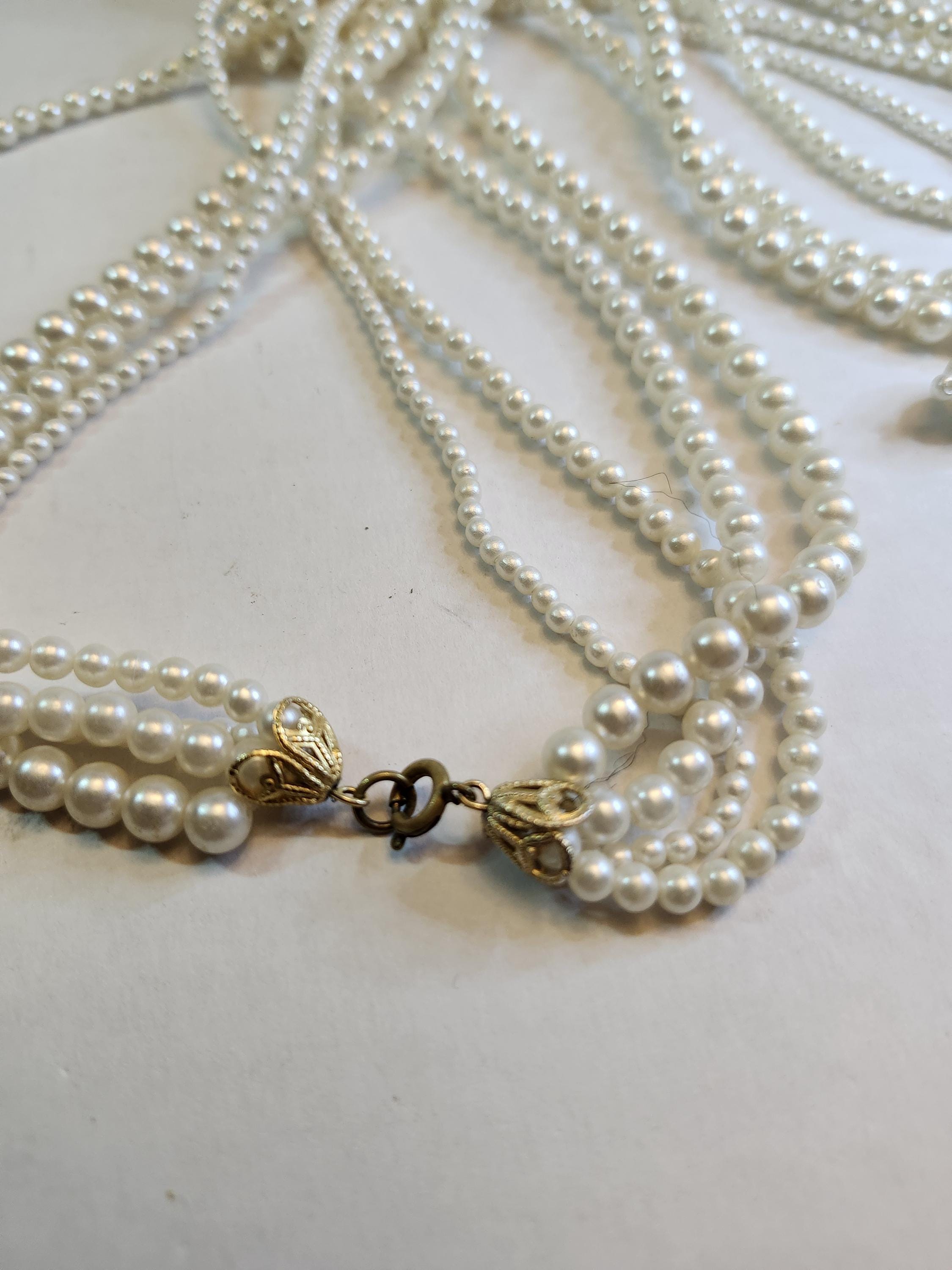 Vintage Faux Rice Pearl Bead Necklace 52in - Etsy