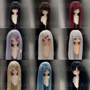 8 Farben-Puppen-Perücke Puppenhaar 1/3 1/4 1/6 BJD lange Perücke für SD Msd YOSD Puppenzubehör, weiche Hochtemperatur-seidige Fransen für Puppen, Bjd Geschenk