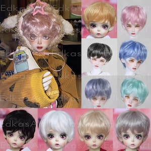 10 Farben Puppen-Perücke Puppenhaar 1/3 1/4 1/6 BJD lange Perücke für SD Msd YOSD Puppenzubehör, Mikrorollen-Haar-lange Haare große Wellen für Jungen-Puppen