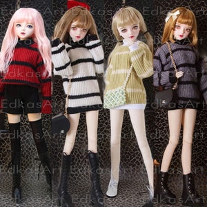 1/3 1/4 BJD Doll Clothes, Sweater Long Hoodie 60cm BJD Clothes, BJD Doll Gift