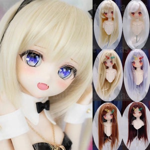 5 Farben Puppenperücke Puppenhaar 1/3 1/4 1/6 BJD lange Perücke für SD Msd YOSD Puppenzubehör, langes seidig weiches Haar für Mädchen-Puppen, Geschenk