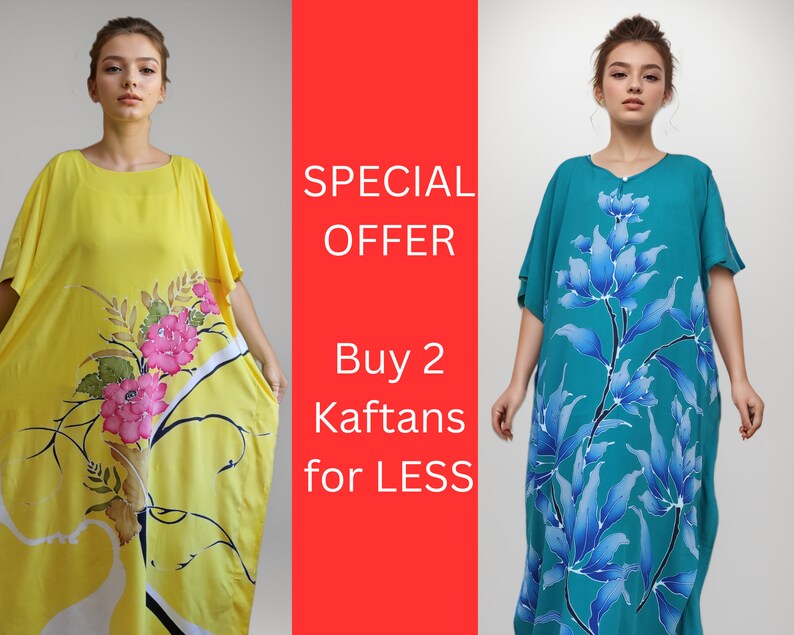 Batik Kaftan Buy 2 for Less Special Offer Beach Cover up Maxi Long ...