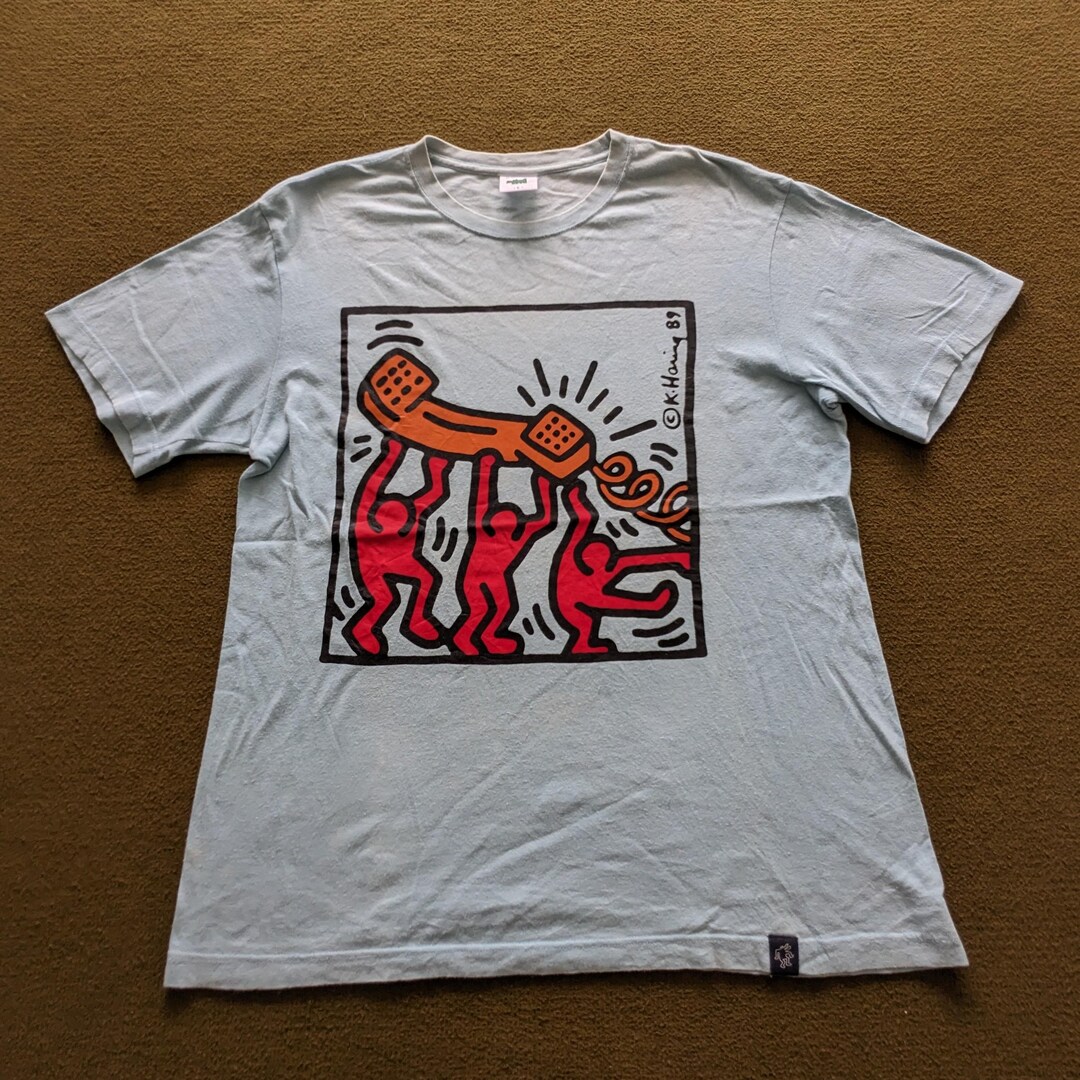 lowsun　90s keith haring tee 1990s Keith Haring Vintage Art Tee Shirt – Zeros Revival