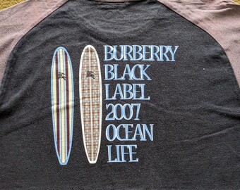 Vintage BURBERRY BLACK LABEL Luxury Brand T-shirt - Etsy