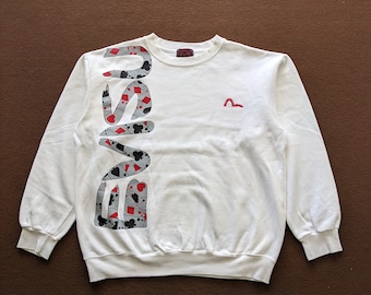 Vintage EVISU small logo brand Sweatshirt