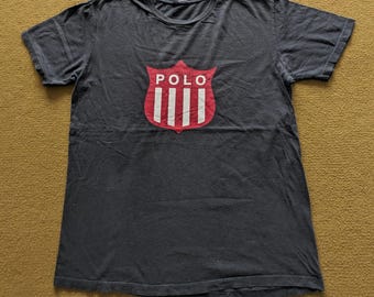 Vintage Polo Sport by Ralph Lauren T-shirt Size L Blue Big Logo