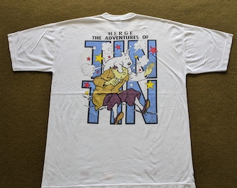 Vintage The Adventure Of Tintin American Movie T-shirt