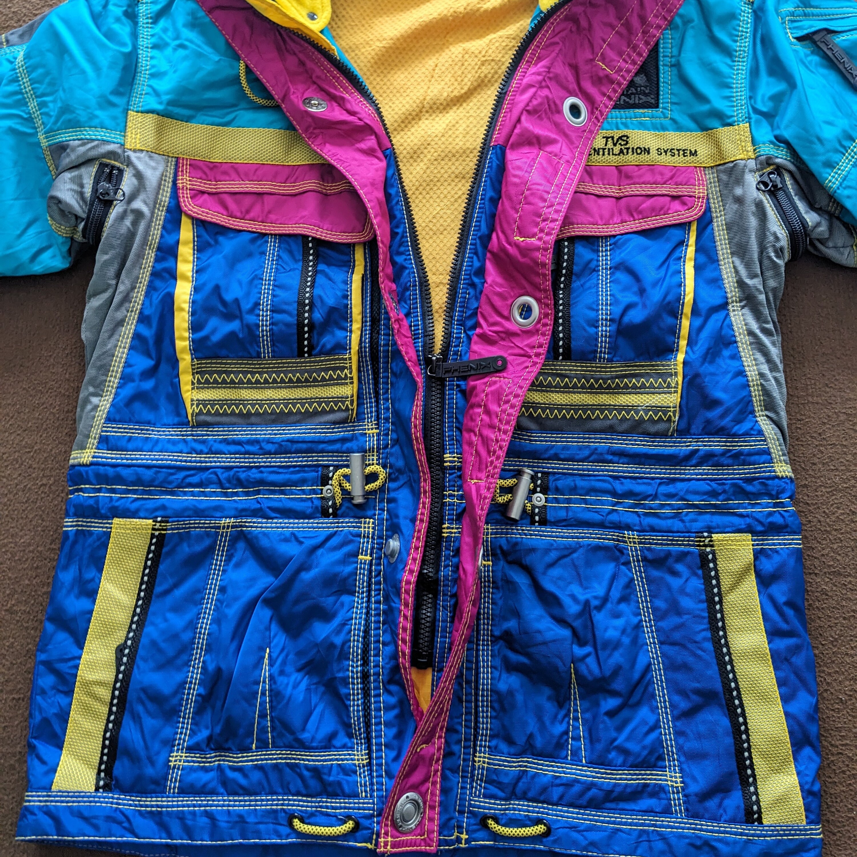 スキー vintage phenix retro style ski wear set PHENIX Sports Skiing Jacket vintage size 18 cool colors