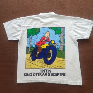 Maglietta vintage del cartone animato americano Le avventure di Tin Tin