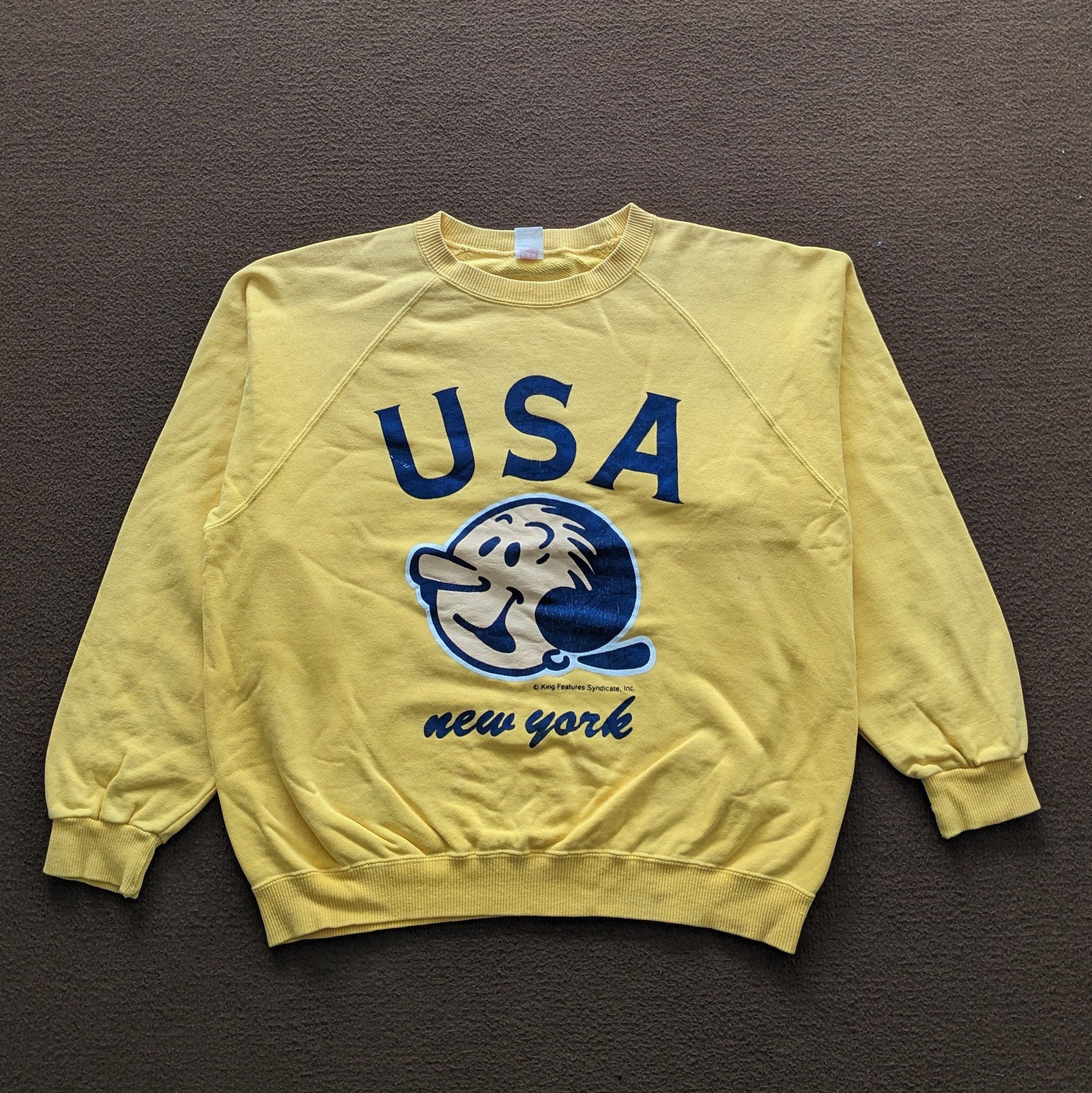 Vintage Popeye Cartoon Character USA NEW YORK Sweatshirt - Etsy