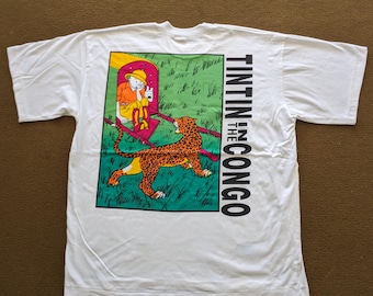 Vintage 90's The Adventure Of Tintin American Cartoon T-shirt