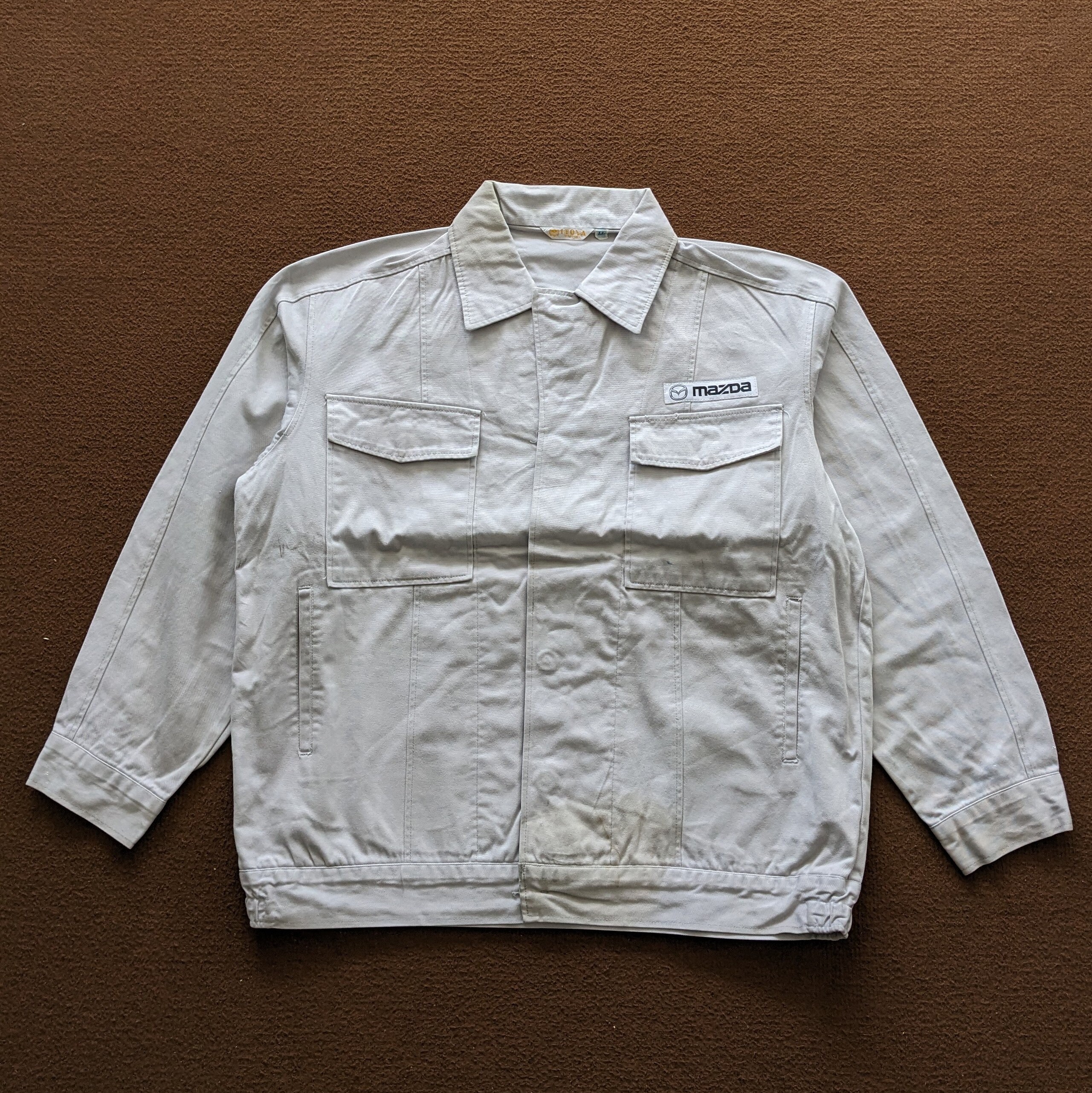 ジャケット・アウター 40s Vintage White Work Jacket 40's] French Vintage White Cotton HBT WORK JACKET 
