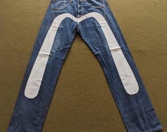 Jeans Diacock personalizzati del marchio giapponese EVISU vintage