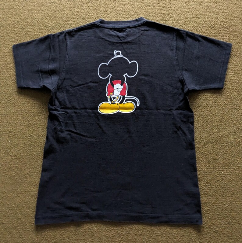 Men Vintage T-Shirts Vintage Mickey Fries Cartoon Washed Old Loose Short Sleeves
