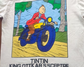 Vintage the Adventure of Tintin American Cartoon T-shirt