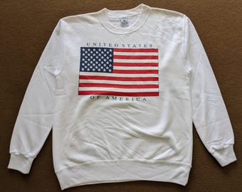Vintage UNITED STATES Of America Flag Sweatshirt
