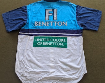 Tee-shirt Vintage United Colors Of Benetton Formula 1 – Taille M, Noir, Années 90