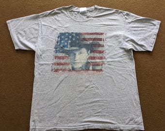 T-shirt George Strait Tour 2005 Noir étoiles Et Drapeau - Taille M - Occasion Très Bon état