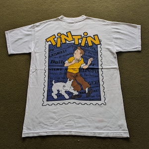 Maglietta vintage del cartone animato americano The Adventure of TINTIN