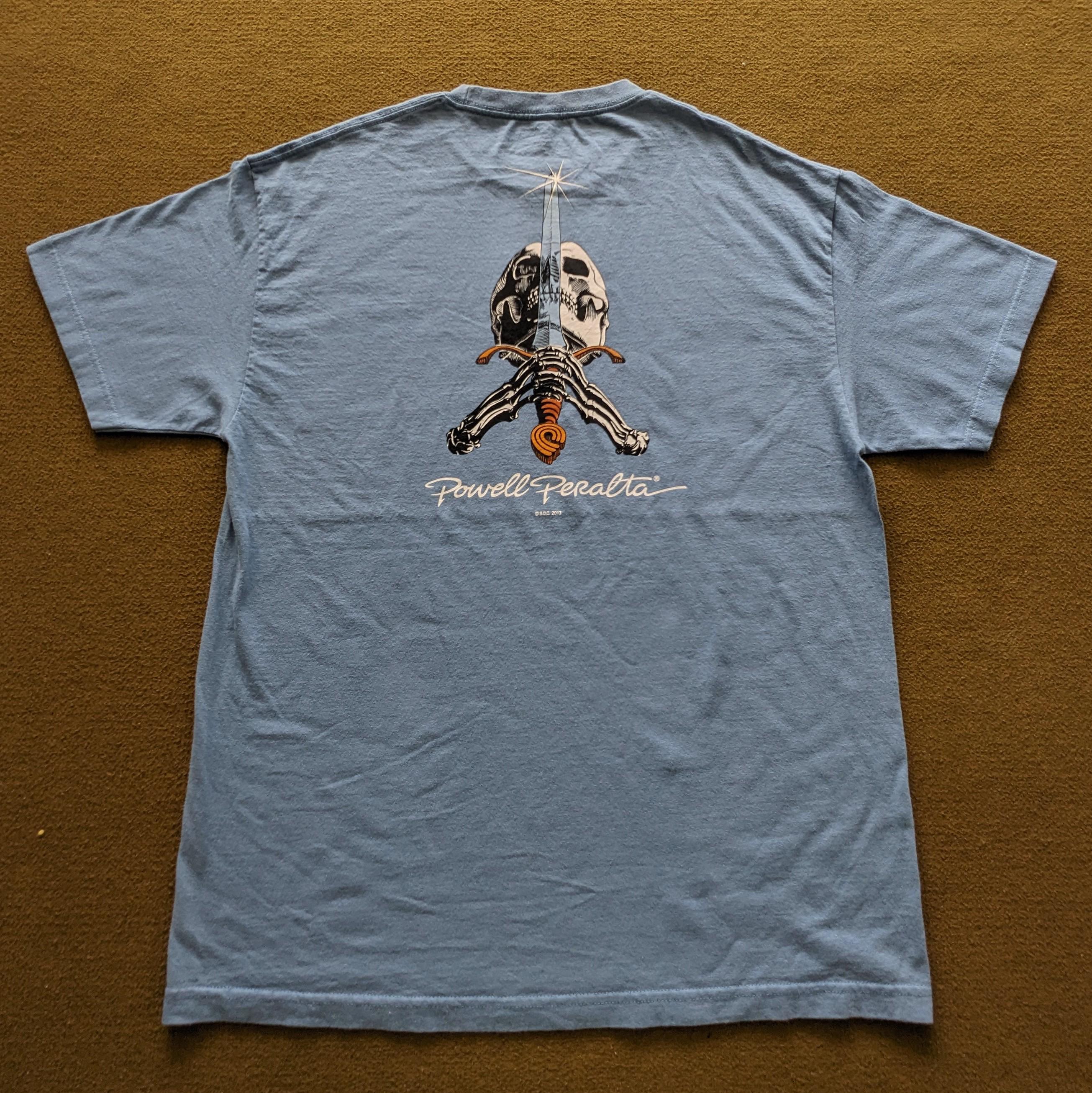 Vintage 90s POWELL PERALTA Skull and Sword Skateboard Tshirt