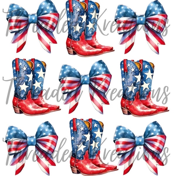 Boots and bows coquette America png