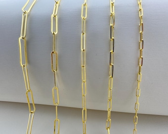 14K Gold plated Paperclip, No fade and non- tarnish, Gold silver wholesale bulk chain, DIY chain for permanent jewelry making, Women's chain