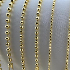14K Yellow gold solid Ball Bead chain, Handmade gold Italian becklace, Gift for her, 14k Gold plated jewerly, Ball Dainty chain, Men's chain
