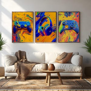 Gaming Art Print Set: Controller & Headset Posters (Digital Download)