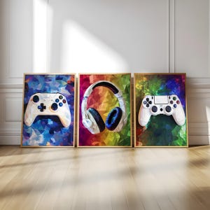 Gaming Room Poster Set: Controller & Headset Prints (Digital Download)