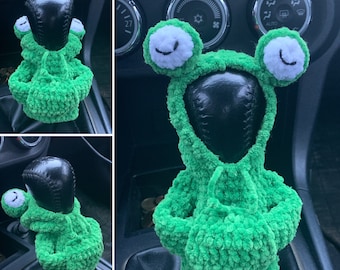 Modello all'uncinetto Felpa con cappuccio Gear Shift Frog, termini inglesi USA e svedese