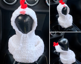 Crochet pattern Gear shift Rooster Hoodie for Easter, English US Terms & Swedish