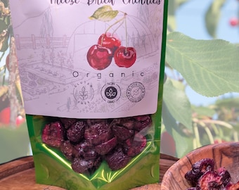 Homegrown Freeze-Dried Cherries. Grown Without Chemicals. Ripened to Perfection. Pure Superfruit Snack for kids, On-The-Go, Workout. 1.5oz.