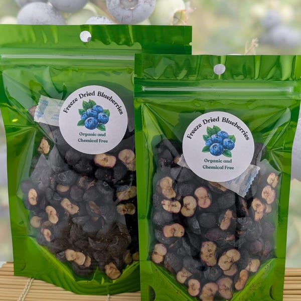 Premium Organic Freeze-Dried Blueberries. High-Antioxidant Vit C Snack for Health-Conscious Families. Superfruit for Kids Workouts Travel.