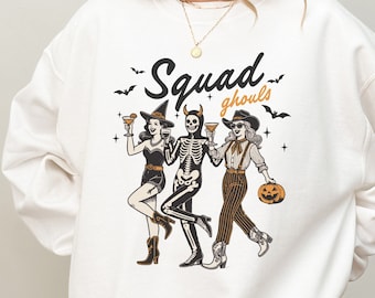 Squad Ghouls レトロ ハロウィン DTF 転写 高品質 フルカラー アイロン接着 すぐにプレスできる熱転写 T シャツ パーカー カスタム DTF