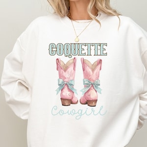 Coquette Cowgirl Aesthetic Girlie DTF Transfers High Quality Full Color Iron-On Ready For Press Heat Transfer T-Shirts Hoodies, Custom DTF
