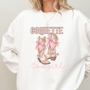 Coquette Cowgirl Aesthetic Girlie DTF Transfers High Quality Full Color Iron-On Ready For Press Heat Transfer T-Shirts Hoodies, Custom DTF