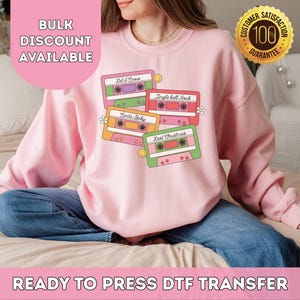 Weihnachten DTF Transfers bereit zum Pressen | Weihnachts-Kassettenbänder Heat Transfer | DTF Transfers | Shirt zum Aufbügeln | #469