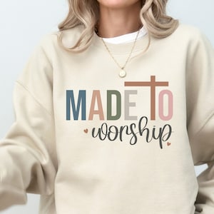 Made to Worship, Christian DTF Transfers High Quality Full Color Iron-On Ready For Press Heat Transfer T-Shirts Hoodies, Custom DTF