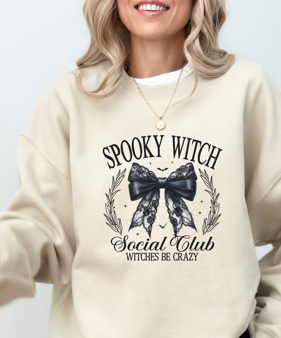 Spooky Witch Social Club DTF Transfers High Quality Full Color Iron-On Ready To Press Heat Transfer T-Shirts Hoodies Custom DTF