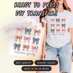 Autumn Girly Heat Dtf Transfer,  Fall Coquette Pumpkins, Dtf Print, Iron On Transfers, Ready To Press Dtf Transfer, Custom Transfers