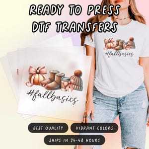 Fall Basics Heat Dtf Transfer,  Fall Coquette Pumpkins Transfer, Dtf Print, Iron On Transfers, Ready To Press Dtf Transfer, Custom Transfers