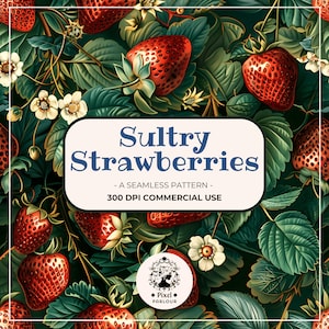 Imprimé Fraises, Motif Fraises, Motifs Fraises, Papier Peint Fraises, Motif Sans Couture Fraises, Papier Numérique Fraises
