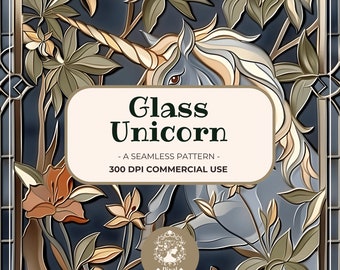 Unicorn seamless pattern stained glass unicorn print seamless Unicorn pattern art nouveau Unicorn print seamless Unicorn wallpaper Unicorn