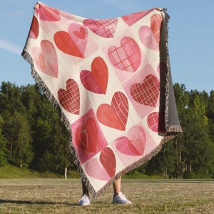Valentines woven Blanket love blanket custom woven throw valentines blanket 2nd anniversary blanket lover blanket custom anniversary blanket