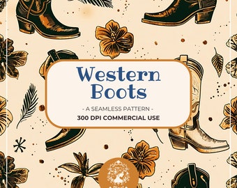 Western boots seamless pattern png cowboy pattern cowgirl pattern western boots png western seamless pattern wallpaper western digital paper