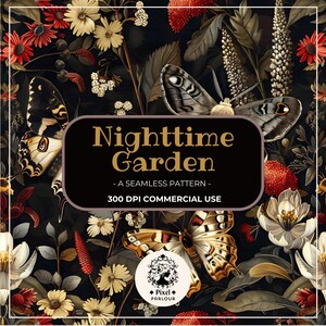 Donkere vlinder patroon vlinder naadloze patroon nacht tuin kunst vlinder botanische print digitaal papier vlinder patroon vlinder herhalen