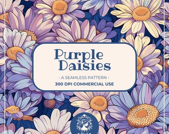 Purple Daisy Daisy pattern Daisy print Daisy wallpaper Daisy Digital Paper, Daisy Designs Daisy Digital Art Daisies Digital Paper