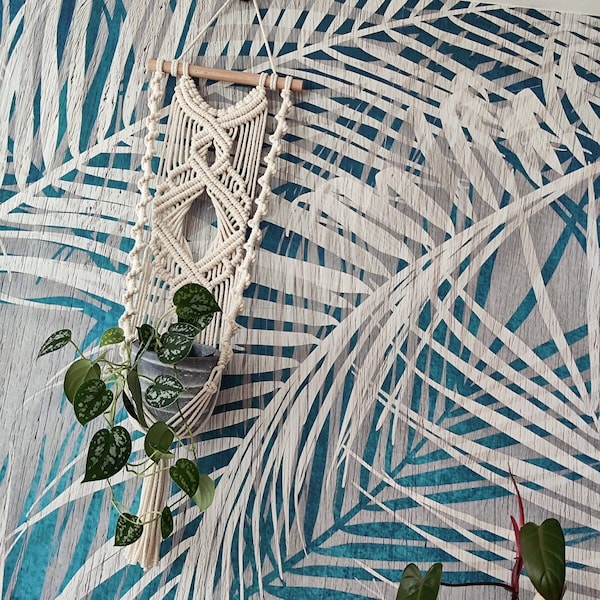 Macrame PATTERN - Diamond Plant Hanger Tutorial, written PDF with Pictures and Knots Guide, friendly for Beginners, digital download