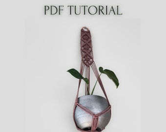 Einfache Macramé Blumenampel NO. 3 PDF-Anleitung | 22-seitige Bastelanleitung mit Schritt-für-Schritt-Fotos + Bonus Knotenanleitung | Instant Download Nähanleitung